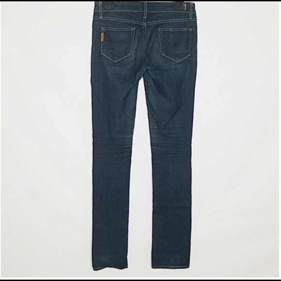 Paige Skyline Straight Dark Wash Denim Jeans Low - Picture 3 of 6